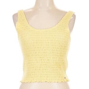 Hollister Light Yellow Smocked Tank Top